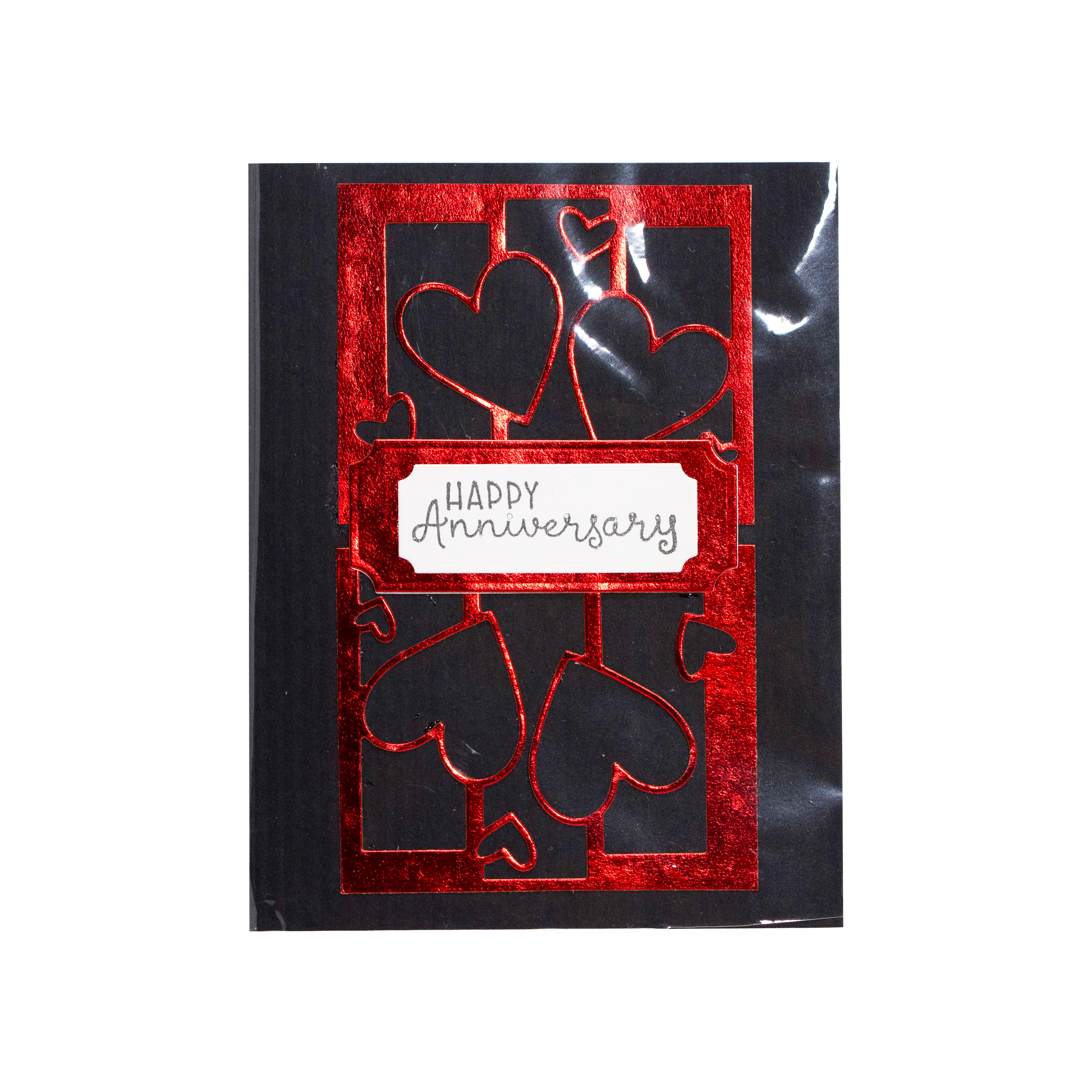 Shimmery Red Hearts | Anniversary Cards
