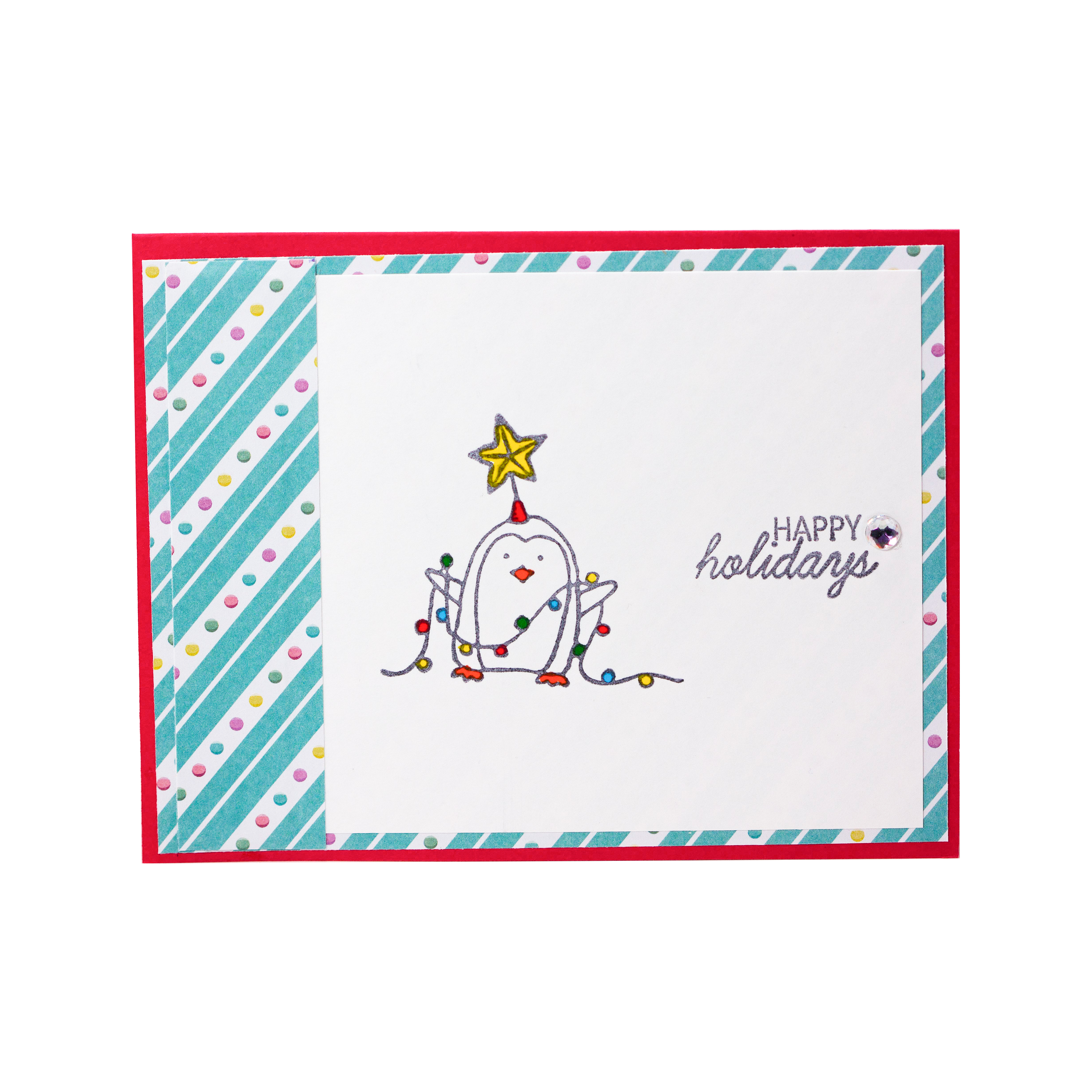 Penguin Wrapped in Christmas Lights