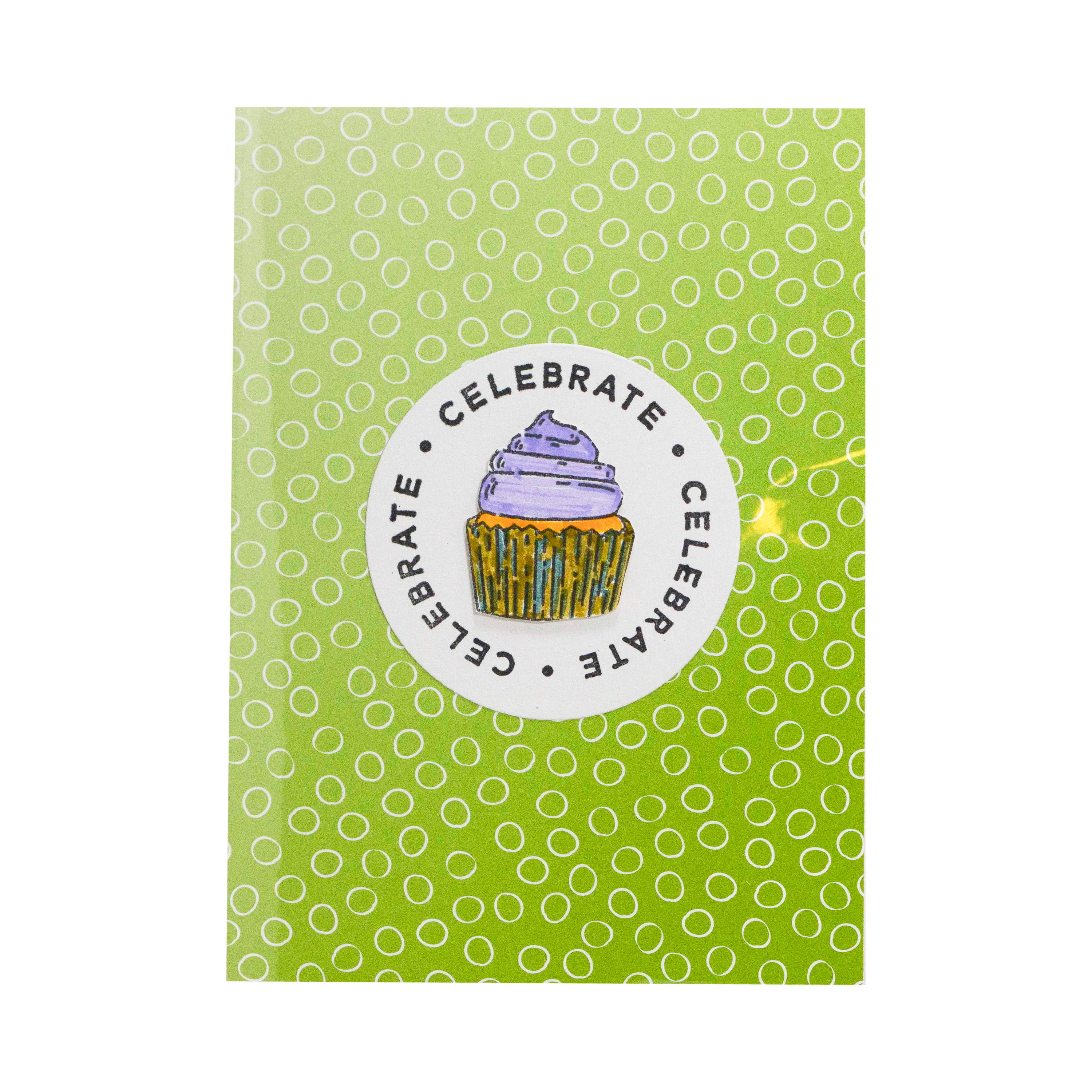 Happy Birthday Cupcake, Green Background I Birthday Card