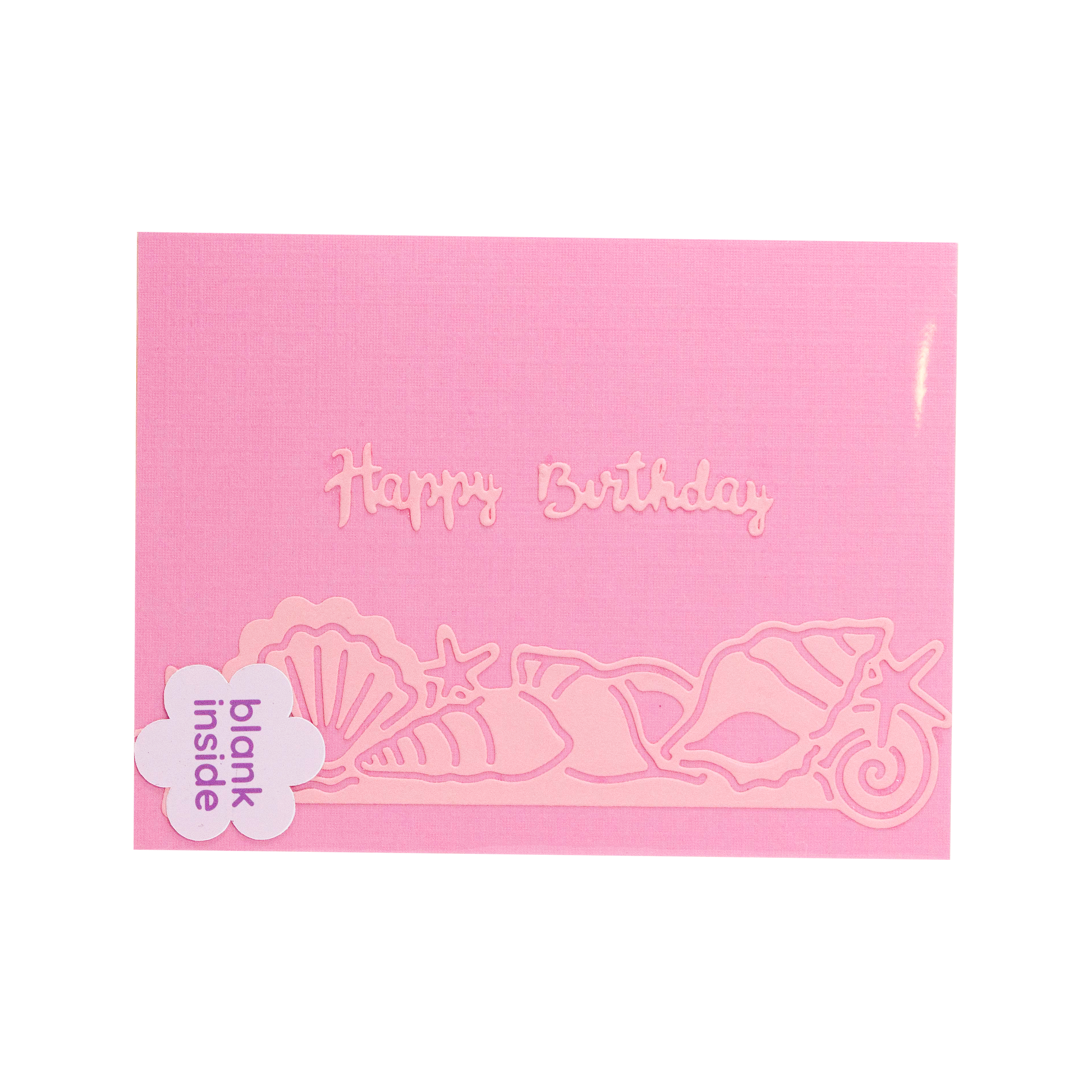 Happy Birthday Two Toned Pink Card with Sea Shells