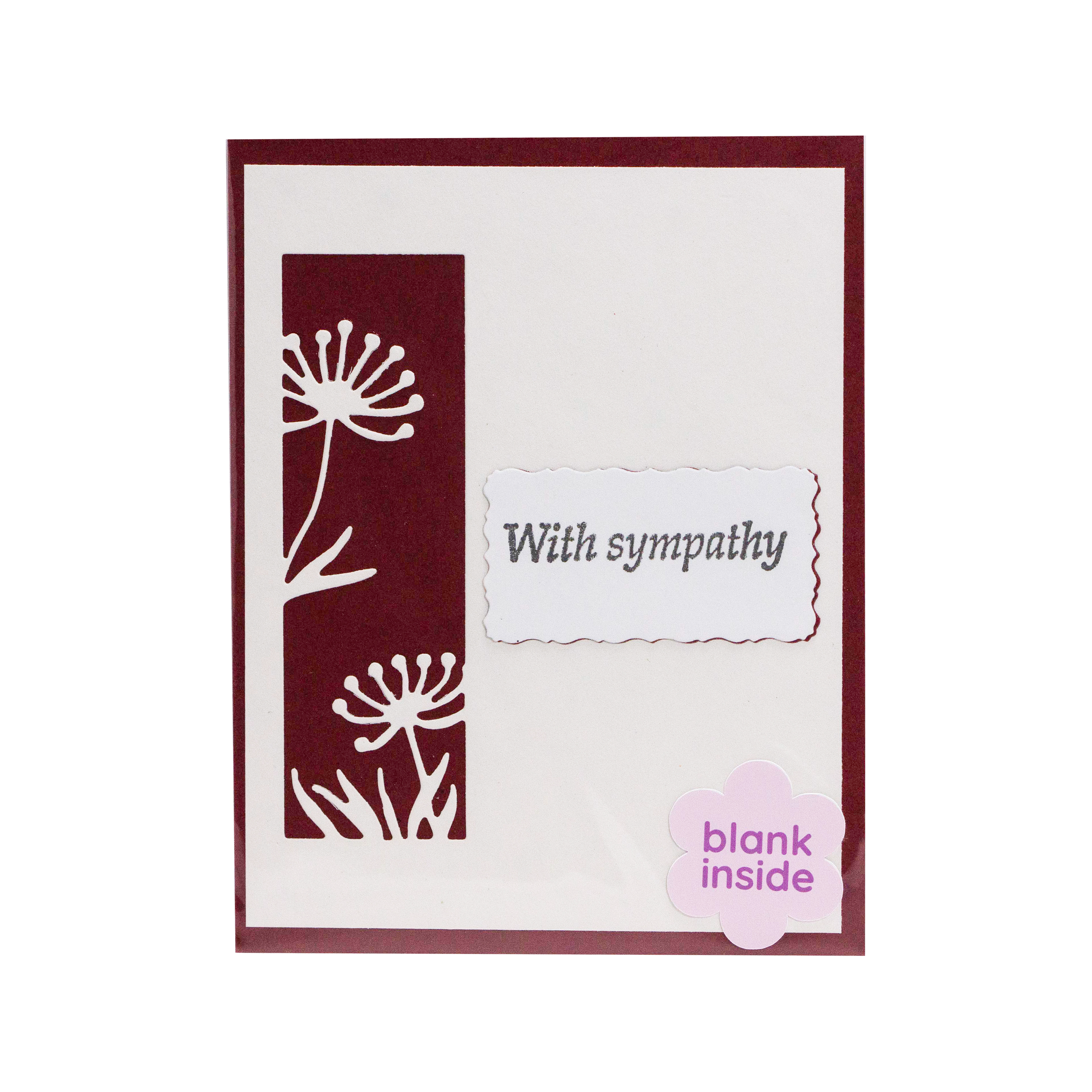 With Sympathy Burgundy Flowers | Sympathy Cards