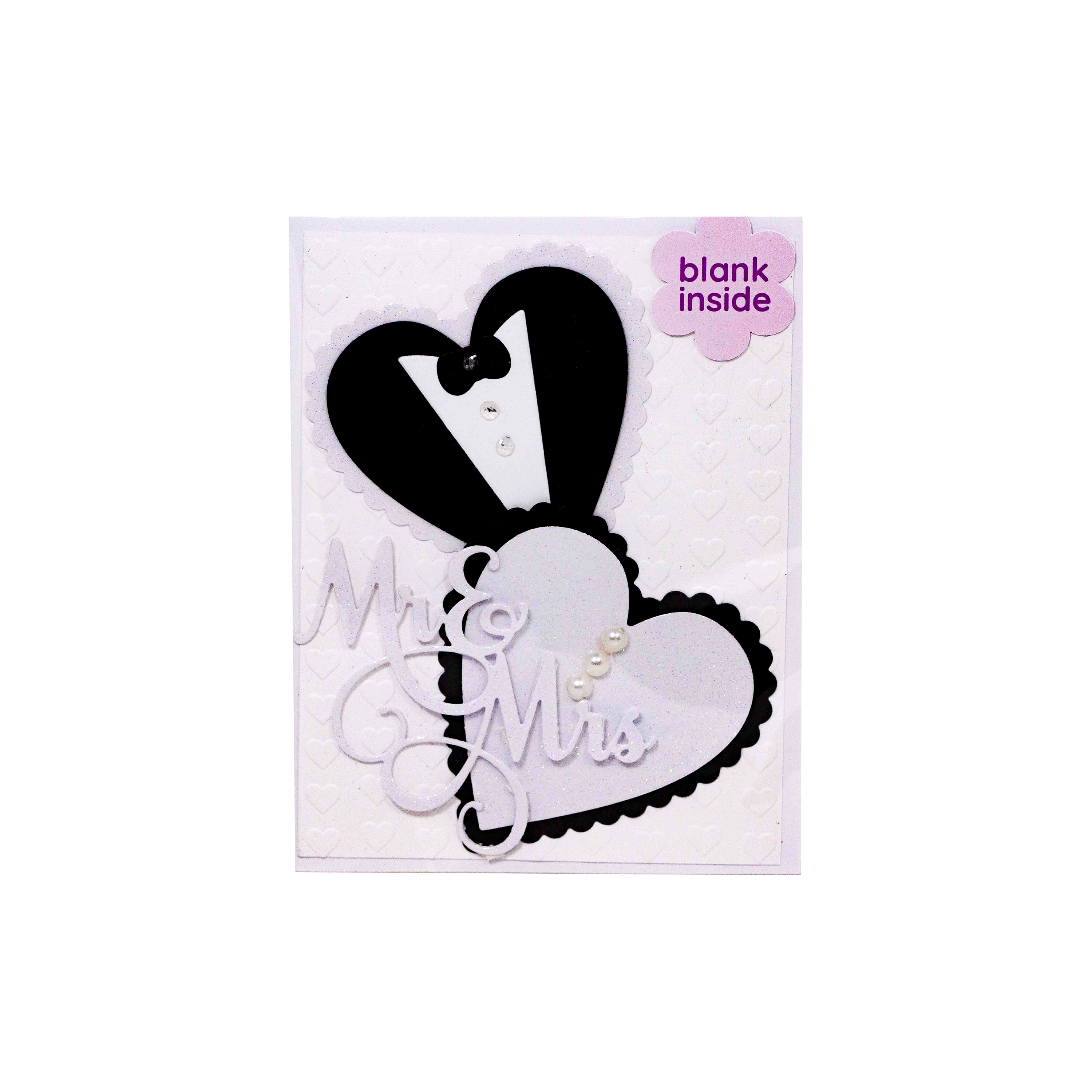 Mr. & Mrs. White Sparkle I Wedding Card