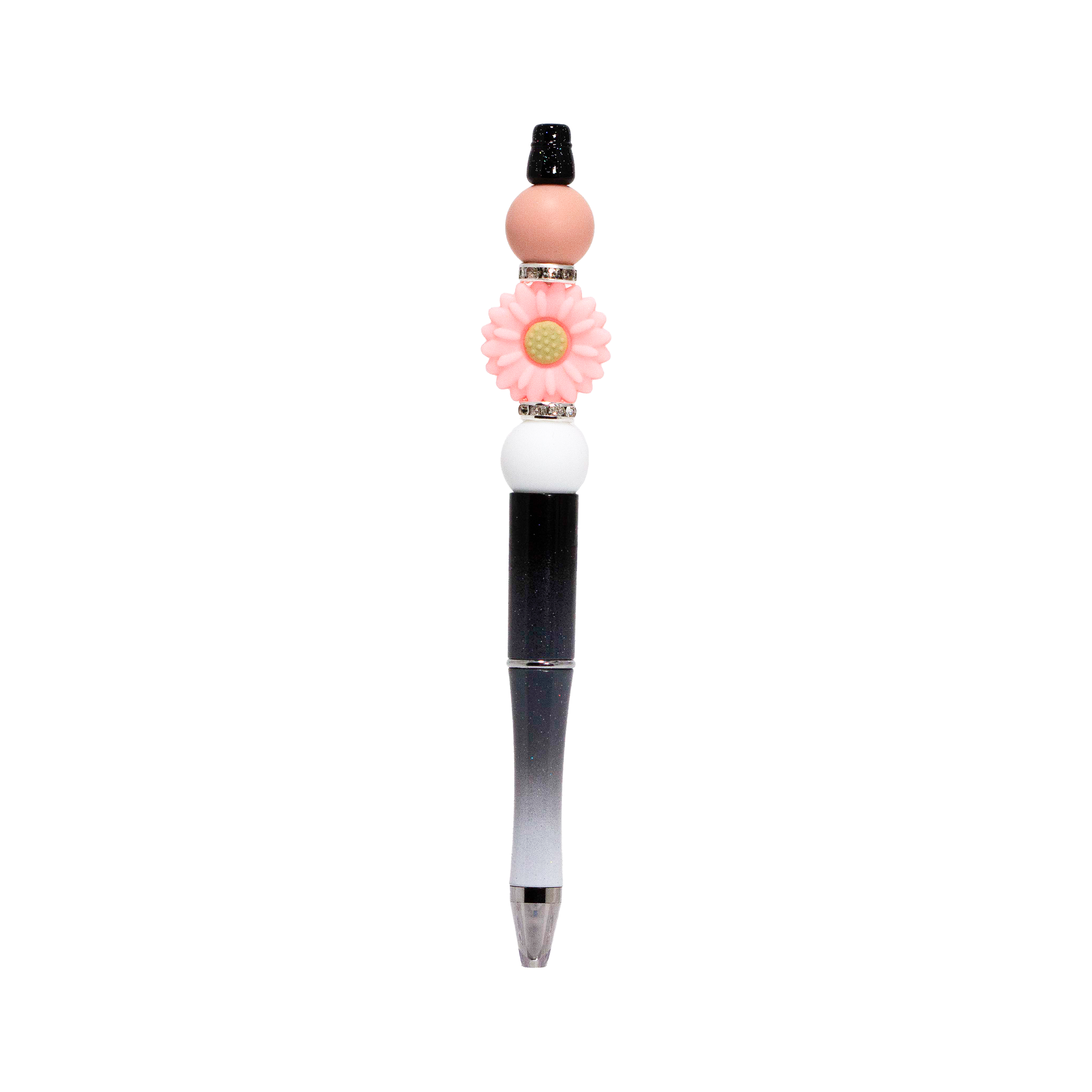 Pink Flower Silicone Beads  I Beaded Pen