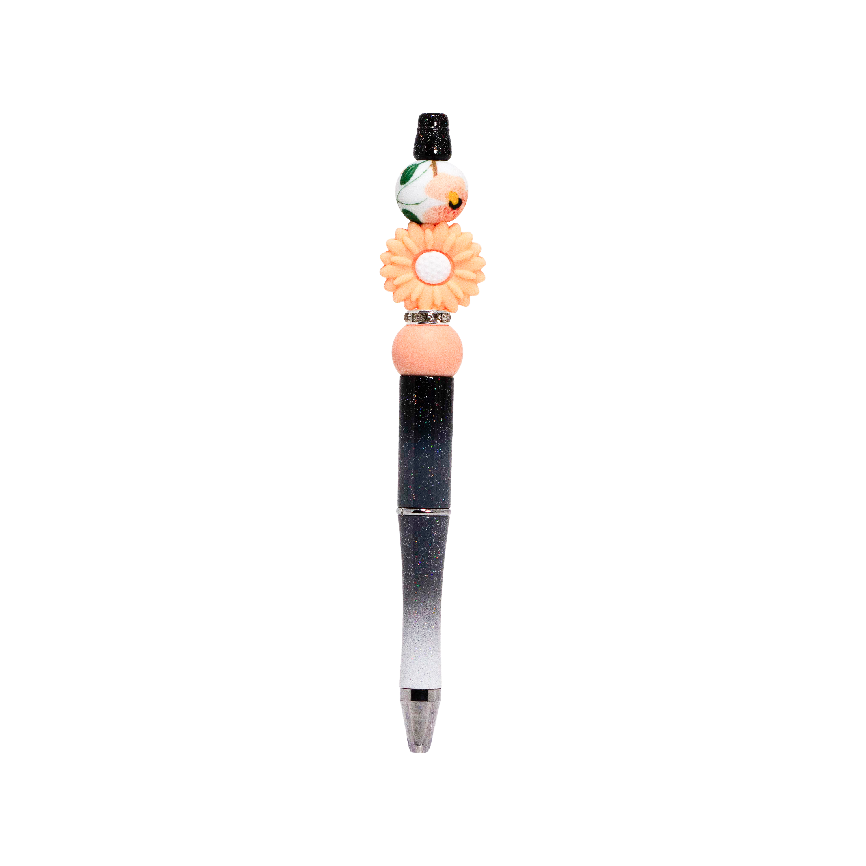 Peach Flower Silicone Beads I Beaded Pen