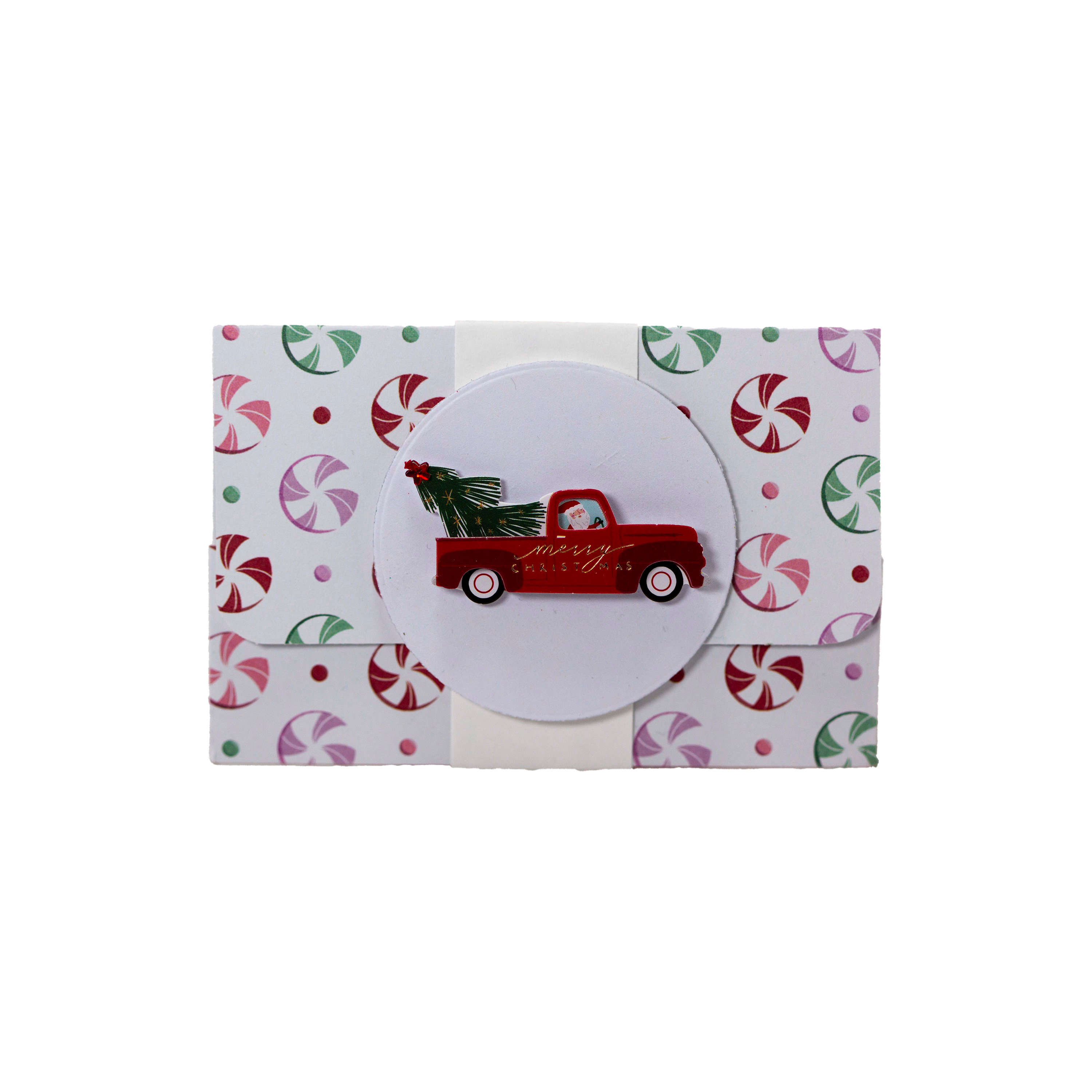 Old Pick up Truck with Christmas tree -Gift Card Holder
