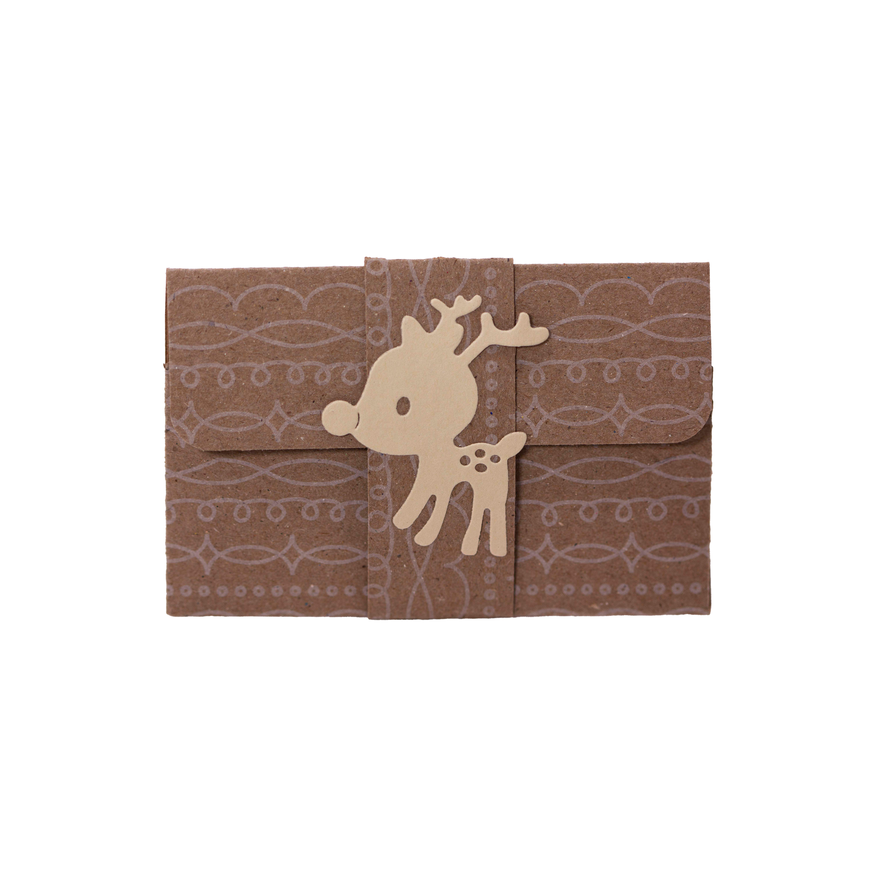 Reindeer on Beige Paper-Gift Card Holder