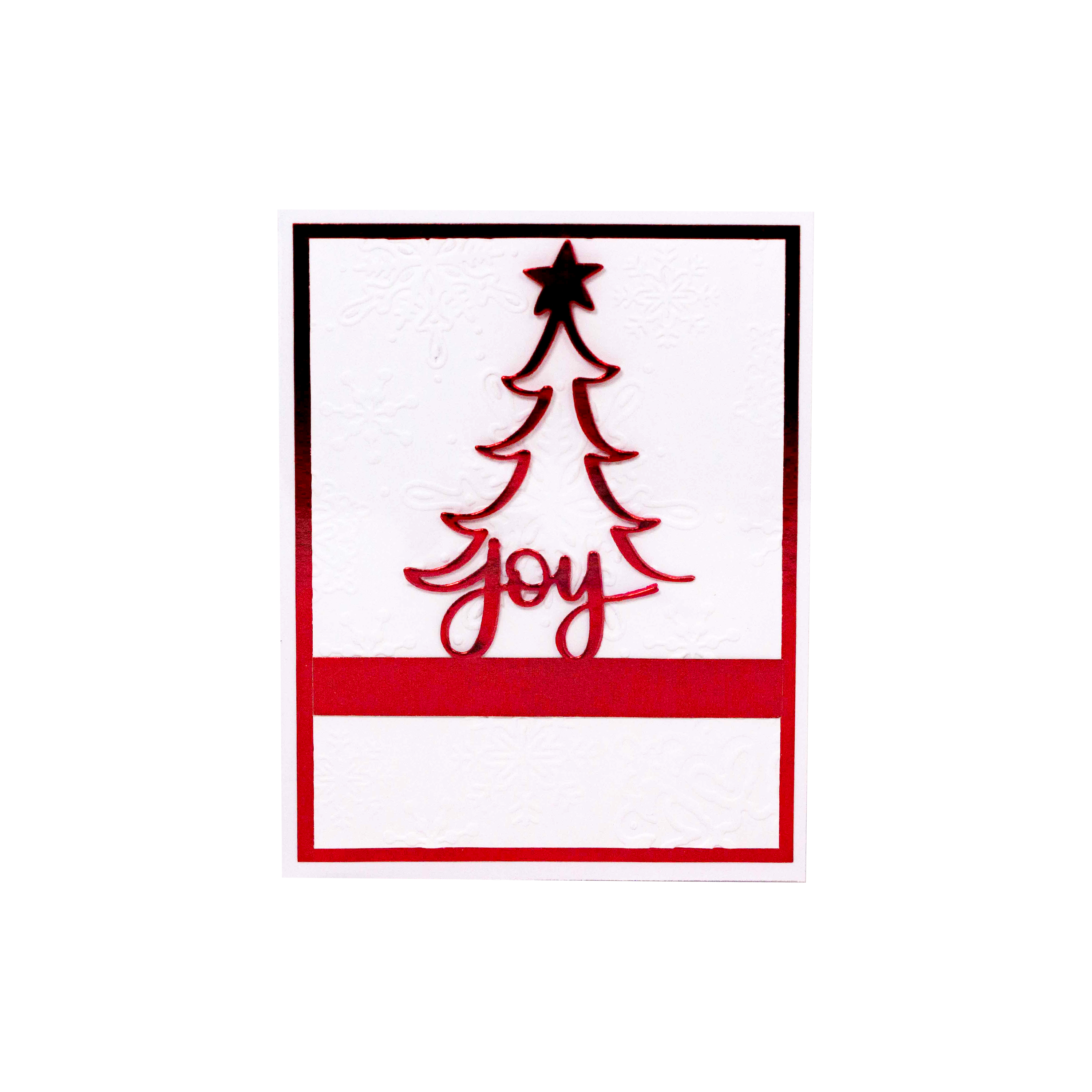 Red Tree with Joy Christmas Card