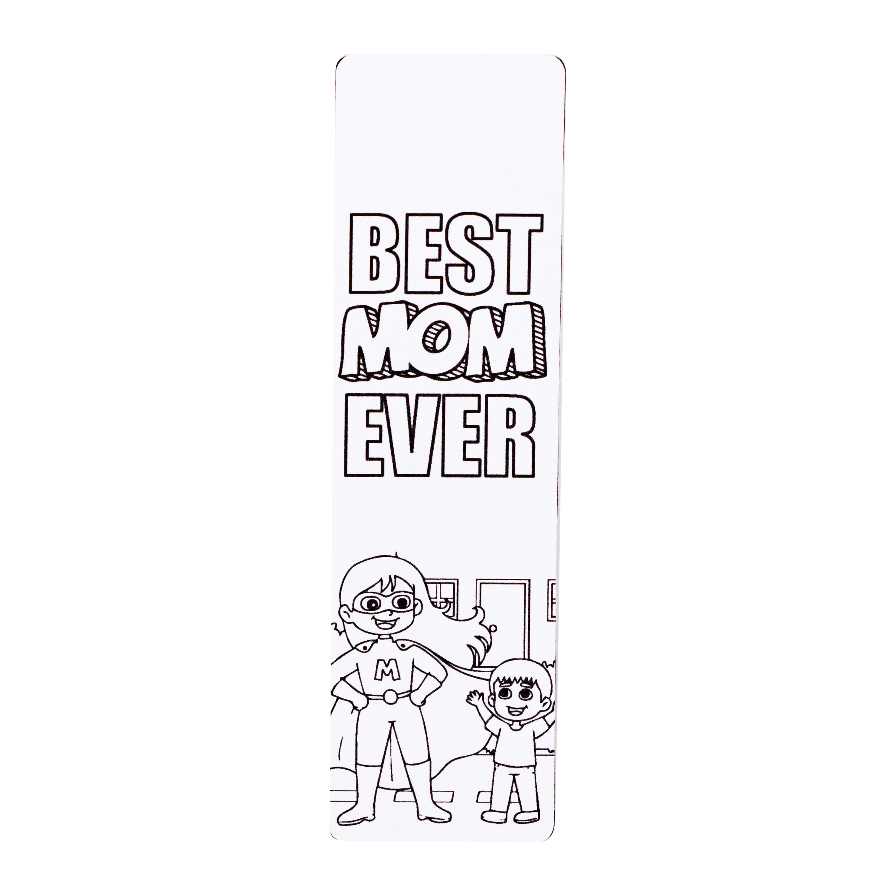 Best Mom Ever Supermom | Colouring Bookmark
