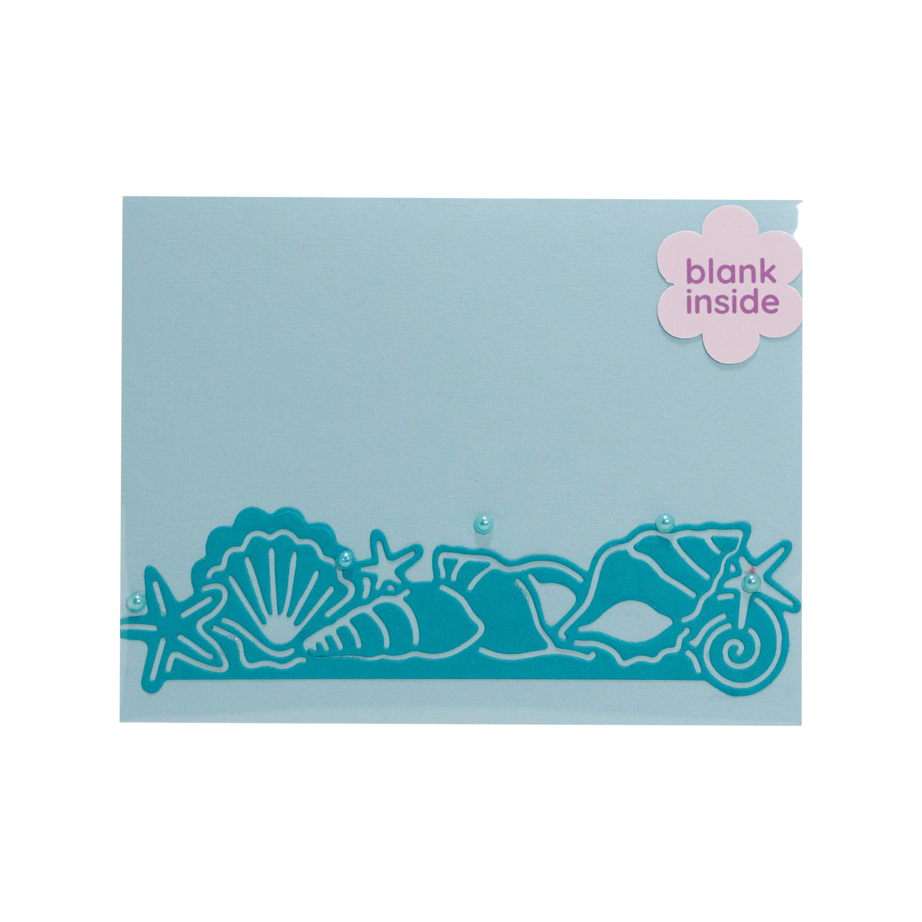 Turquoise  Shells With Pearls I Note Card